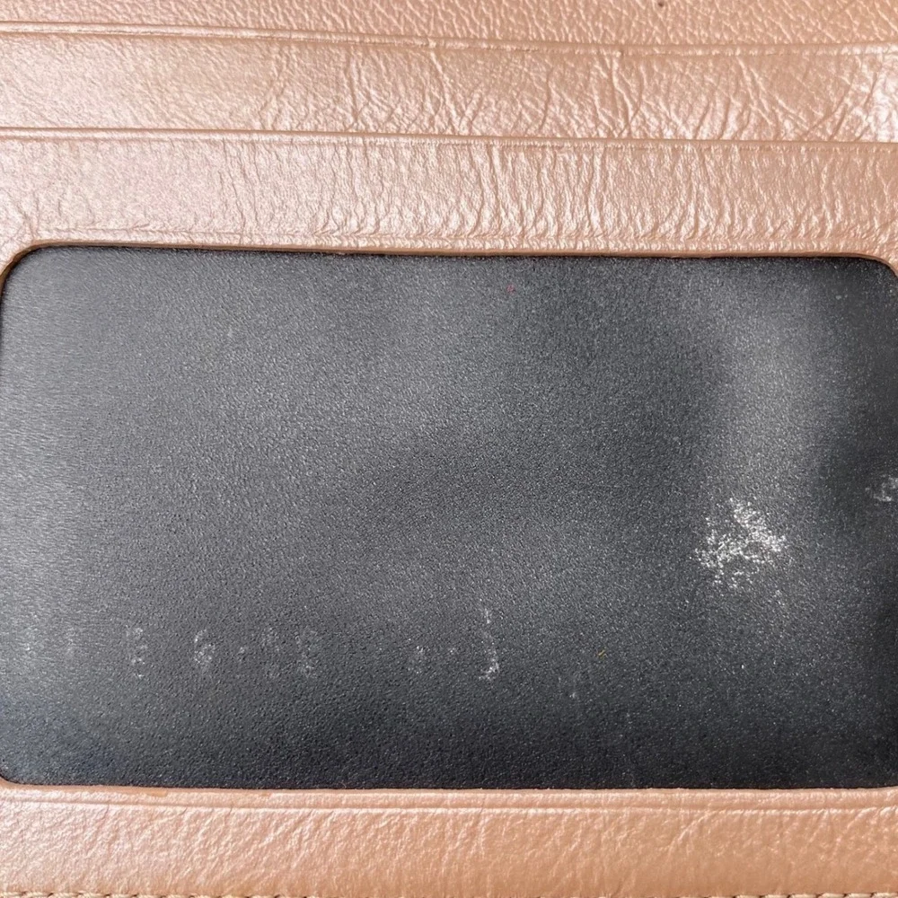 Vintage Louis Fontaine Leather Wallet Braided Accent Pale‎ Pink Fold Over